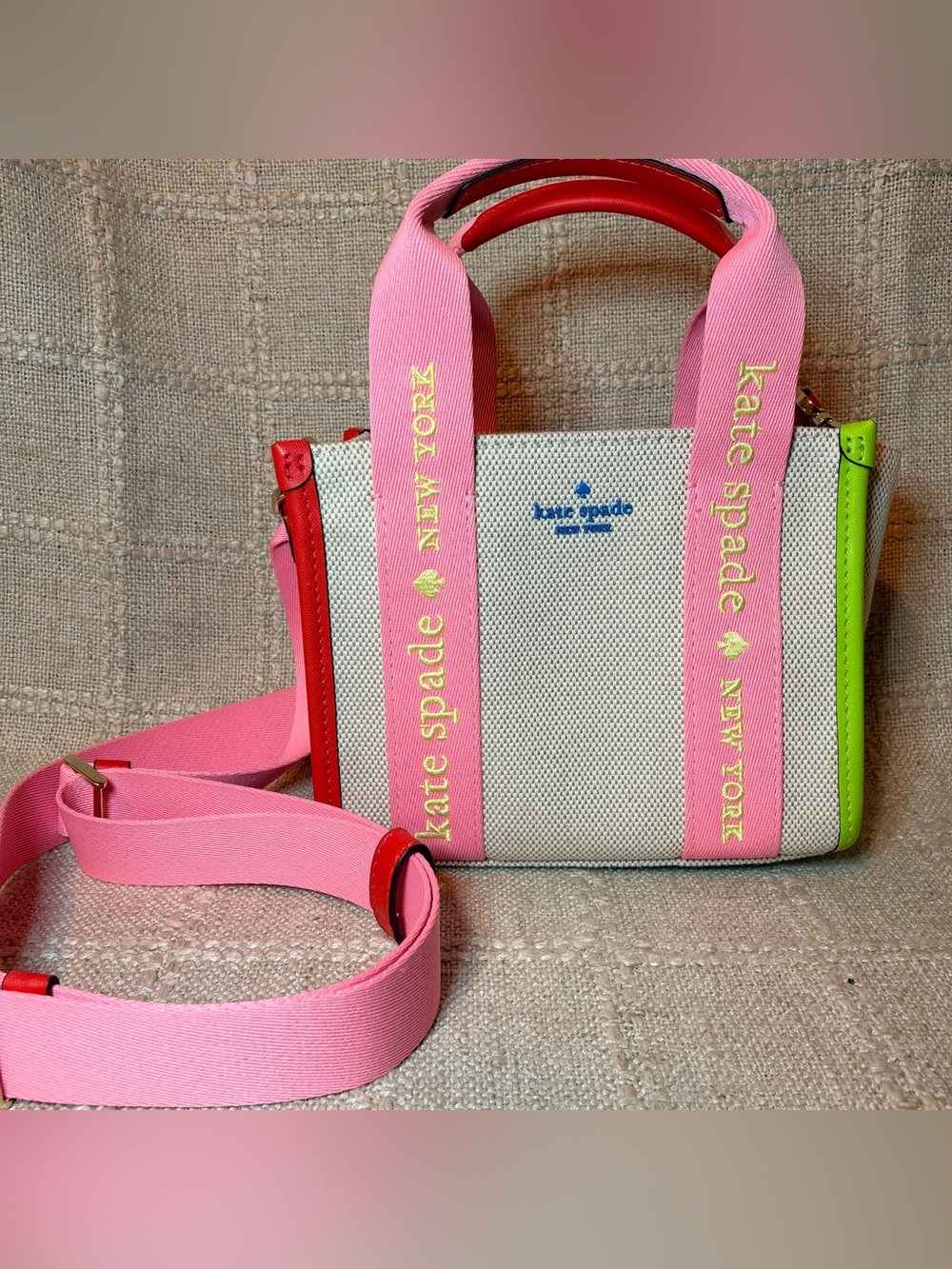 ♠️ Kate Spade Kip Mini Canvas Crossbody Tote in Rainbow Multi 🌈